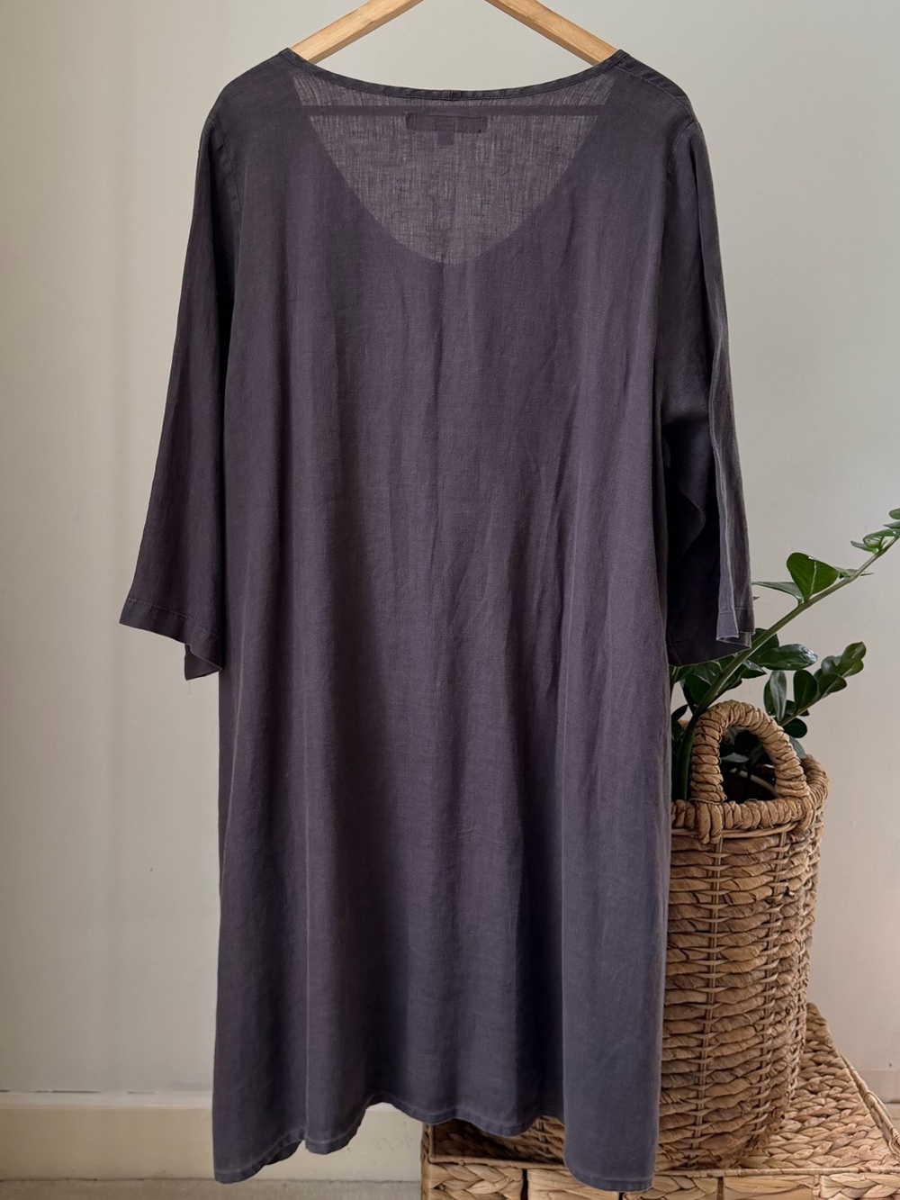 Women's FLAX 100% Linen Lagenlook Dress Size 1G - Picture 3 of 3